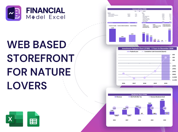 Web Based Storefront For Nature Lovers Financial Model