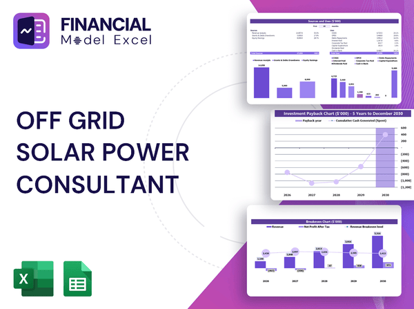 Off Grid Solar Power Consultant Financial Model