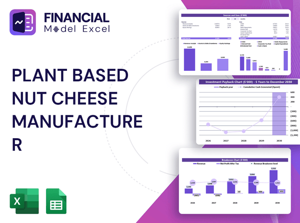 Plant Based Nut Cheese Manufacturer Financial Model