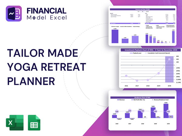 Tailor Made Yoga Retreat Planner Financial Model