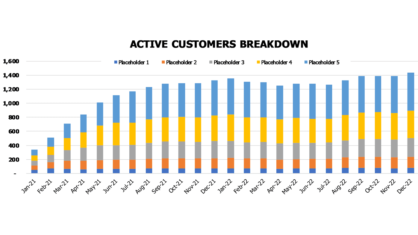 Mopeds Rental Financial Model Excel Template Operational Charts Active Customers Breakdown