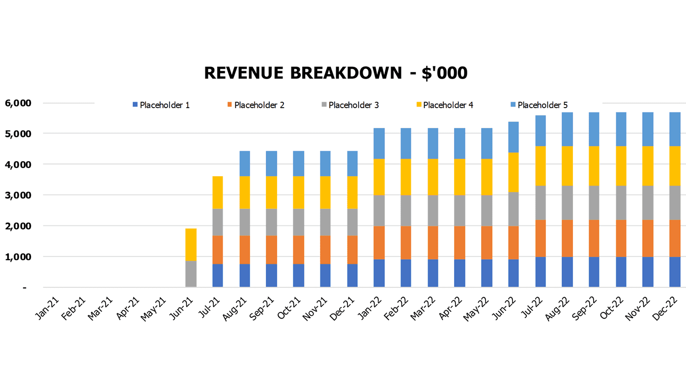 Business Brokerage Business Plan Excel Template Financial Charts Revenue Breakdown