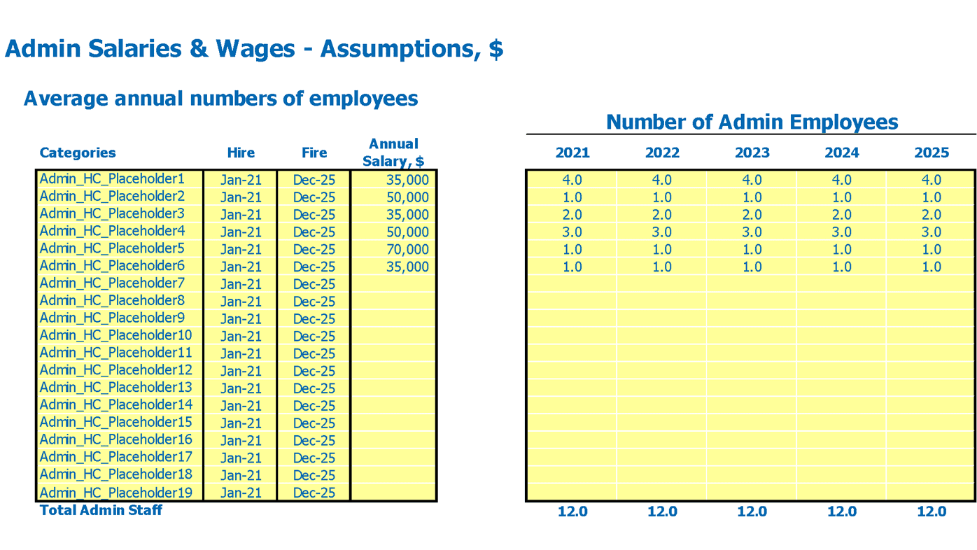 Poultry Farm Cash Flow Forecast Excel Template Admin Wages Inputs