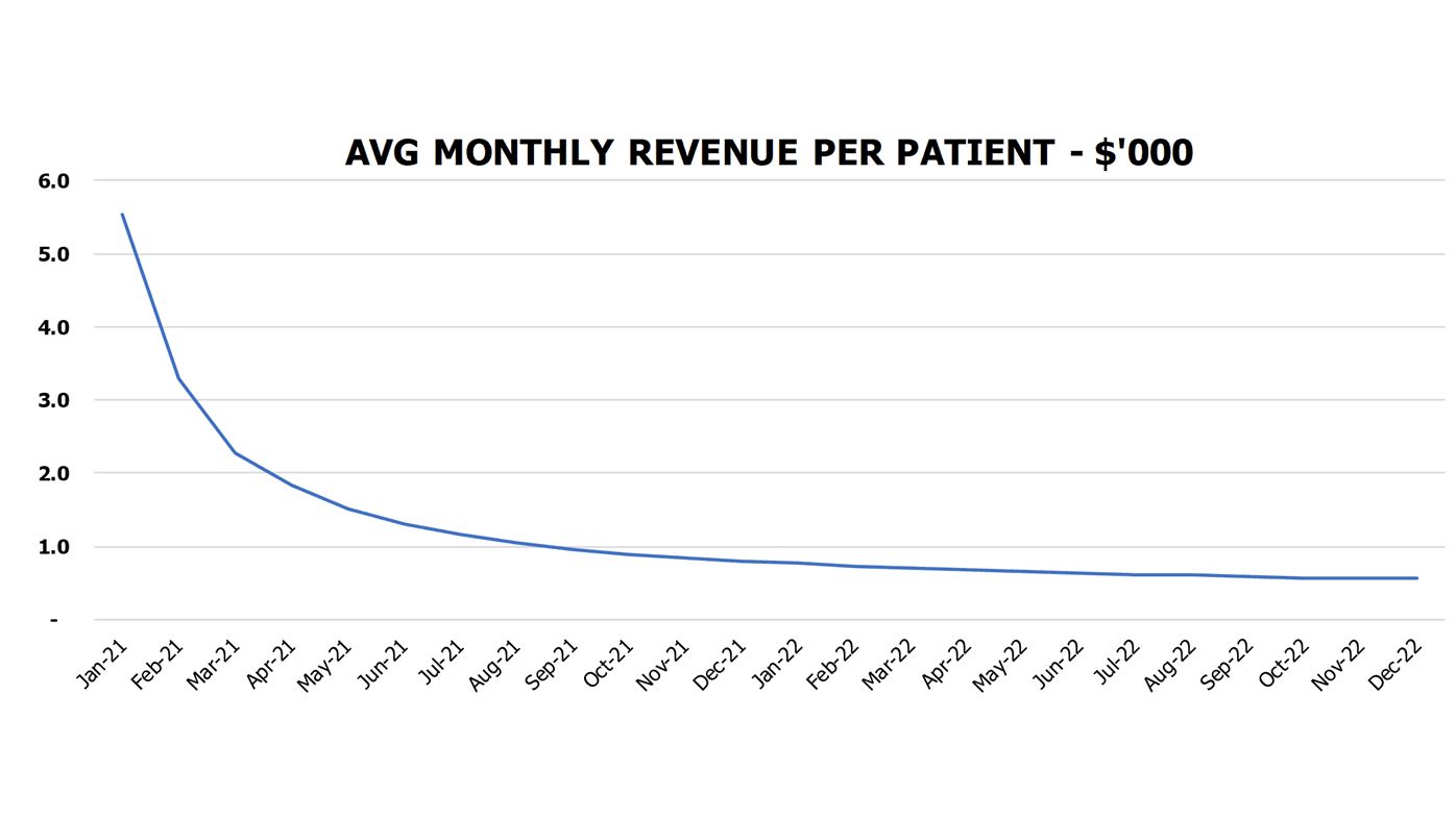 Ayurveda Center Financial Forecast Excel Template Operational Charts Average Monthly Revenue Per Patient