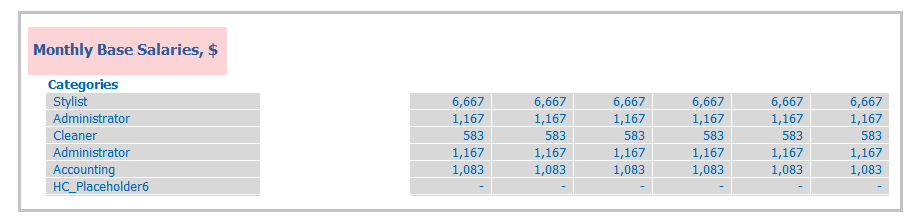 Salon Business Plan Wages Results Monthly Base